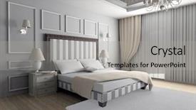  Presentation with white house roof - PPT layouts consisting of textile 3d - 3d render classic room background and a light gray colored foreground