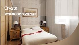  Presentation with bedroom modern - Presentation theme featuring textile 3d - 3d rendering of the modern background and a coral colored foreground