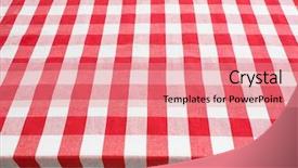  Presentation with tablecloth - Presentation design consisting of textile 3d - empty table top view covered background and a coral colored foreground
