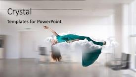  Presentation with media - PPT theme consisting of textile 3d - feeling of ease and relax background and a light gray colored foreground