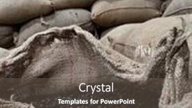  Presentation with textile - PPT theme having textile-bag-filled-with-roasted background and a gray colored foreground