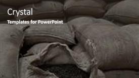  Presentation with textile - PPT layouts enhanced with textile-bag-filled-with-roasted background and a tawny brown colored foreground