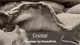  Presentation with textile - PPT theme featuring textile-bag-filled-with-roasted background and a gray colored foreground