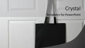 Presentation with textile - Slides having textile bag hanging on door background and a  colored foreground