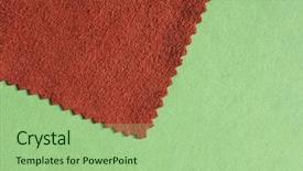  Presentation with sample - Presentation design consisting of textile borders - brown fabric swatch sample background and a mint green colored foreground