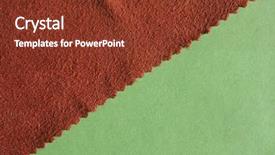  Presentation with sample - PPT theme with textile borders - brown fabric swatch sample background and a tawny brown colored foreground