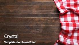  Presentation with napkin - Beautiful presentation theme featuring textile borders - checkered napkin on wooden background backdrop and a tawny brown colored foreground