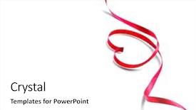  Presentation with gift ribbon - Amazing slide deck having textile borders - valentine heart elegant red heart backdrop and a white colored foreground