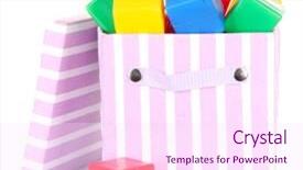  Presentation with colour blocking building blocks - Presentation design having mankind races - ethnic and multi background and a light gray colored foreground.