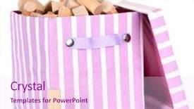  Presentation with textile - Audience pleasing slide set consisting of textile box with wooden building backdrop and a pink colored foreground