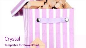  Presentation with textile - Theme featuring textile box with wooden building background and a pink colored foreground