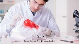  Presentation with lab - Presentation design having textile chemistry - expert criminologist working background and a lemonade colored foreground