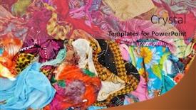  Presentation with textile - Beautiful PPT theme featuring textile fabric background backdrop and a coral colored foreground