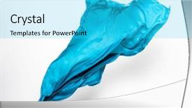  Presentation with textile - Audience pleasing PPT theme consisting of textile fabrics - abstract pieces of fabric flying backdrop and a cyan colored foreground