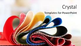  Presentation with colorful fabric - Beautiful slides featuring textile fabrics - colorful fabric samples on wooden backdrop and a sky blue colored foreground