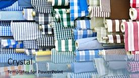  Presentation with market - PPT layouts with textile fabrics - set of various clothes background and a light blue colored foreground