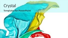  Presentation with elegant - Slides featuring textile fabrics - smooth elegant colored cloth separated background and a cyan colored foreground