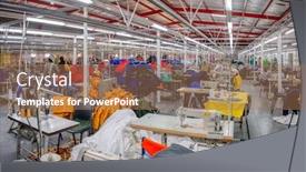  Presentation with textile - Beautiful PPT theme featuring industrialization trying to eradicate poverty backdrop and a coral colored foreground