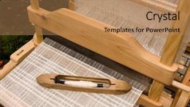  Presentation with textile - Audience pleasing presentation consisting of textile fibers spinning - loom with threads backdrop and a coral colored foreground