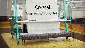  Presentation with textile - Amazing slides having textile fibers spinning - rug loom backdrop and a light gray colored foreground