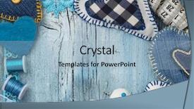  Presentation with material failure - Slide deck enhanced with textile fibers spinning - sewing material background and a light blue colored foreground