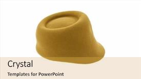  Presentation with hat - Presentation theme featuring textile history - woman hat isolated background and a yellow colored foreground
