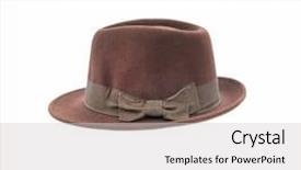  Presentation with history - Cool new PPT layouts with textile history - woman hat backdrop and a light gray colored foreground