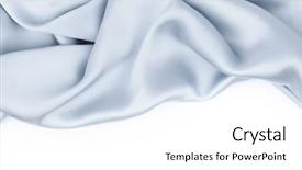  Presentation with white blue vapor trail - Slides consisting of textile industry - blue satin isolated on white background and a white colored foreground