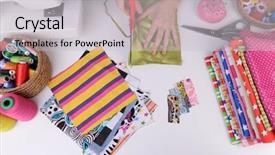  Presentation with design fashion - Slide deck having textile industry - fashion design close-up background and a light gray colored foreground