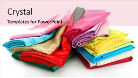  Presentation with fabrics - Audience pleasing slide deck consisting of autumnal background dry maple leaves on green grass in late autumn backdrop and a coral colored foreground