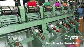  Presentation with textile industry - Slides consisting of textile industry - industrial textile factory interior background and a ocean colored foreground