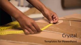  Presentation with textile industry - Audience pleasing presentation design consisting of textile industry - portrait of a young fashion backdrop and a coral colored foreground