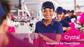  Presentation with textile industry - PPT layouts consisting of textile industry - pretty african sewing machinist working background and a violet colored foreground