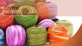 Presentation with textile industry white - Presentation with textile industry - spools of many colors background and a coral colored foreground