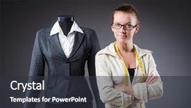  Presentation with roman clothing - Slide deck enhanced with textile industry - woman tailor working on clothing background and a dark gray colored foreground