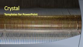  Presentation with technical - PPT theme featuring textile machine background and a tawny brown colored foreground