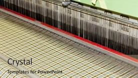  Presentation with textile - Slide deck enhanced with textile machine background and a mint green colored foreground