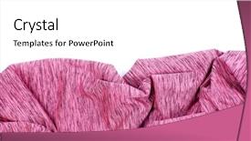  Presentation with pink color velvet textile - Slide set with textile on a white background background and a white colored foreground