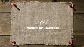  Presentation with textile - Theme featuring textile patch on dark wooden background and a coral colored foreground