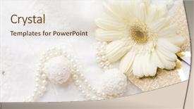  Presentation with flower wedding - Slides enhanced with textile wedding background card pearls background and a lemonade colored foreground
