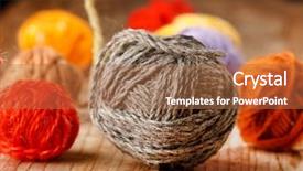  Presentation with textile wool - Audience pleasing slides consisting of textile yarn - wool knitting backdrop and a coral colored foreground