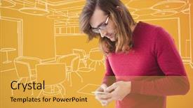  Presentation with millennial - PPT layouts with texting against orange and white background and a yellow colored foreground