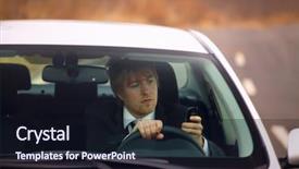  Presentation with driving - Slide set consisting of texting and driving a car background and a wine colored foreground