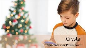  Presentation with children playing - Slide deck enhanced with texting message or playing game background and a  colored foreground