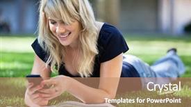  Presentation with young college student diagnosis of chlamydia - Colorful PPT layouts enhanced with texting on a cell phone backdrop and a coral colored foreground