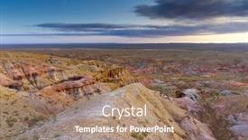  Presentation with colorful - Theme featuring textural-colorful-striped-canyons-tsagaan background and a coral colored foreground