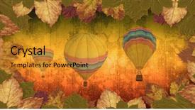  Presentation with hot air balloons - Slides with arme nucl aire - digital composite of autumn leaves background and a gold colored foreground