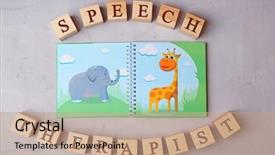  Presentation with speech therapy - Slide deck consisting of texture background concept of child background and a coral colored foreground