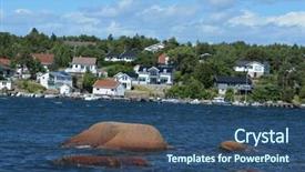  Presentation with coastal - Cool new slides with texture coastal rocks backdrop and a  colored foreground