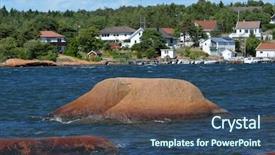  Presentation with coastal - PPT layouts with texture coastal rocks background and a  colored foreground